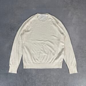 Calvin Klein Lightweight Crewneck Sweater Cream - Size: M